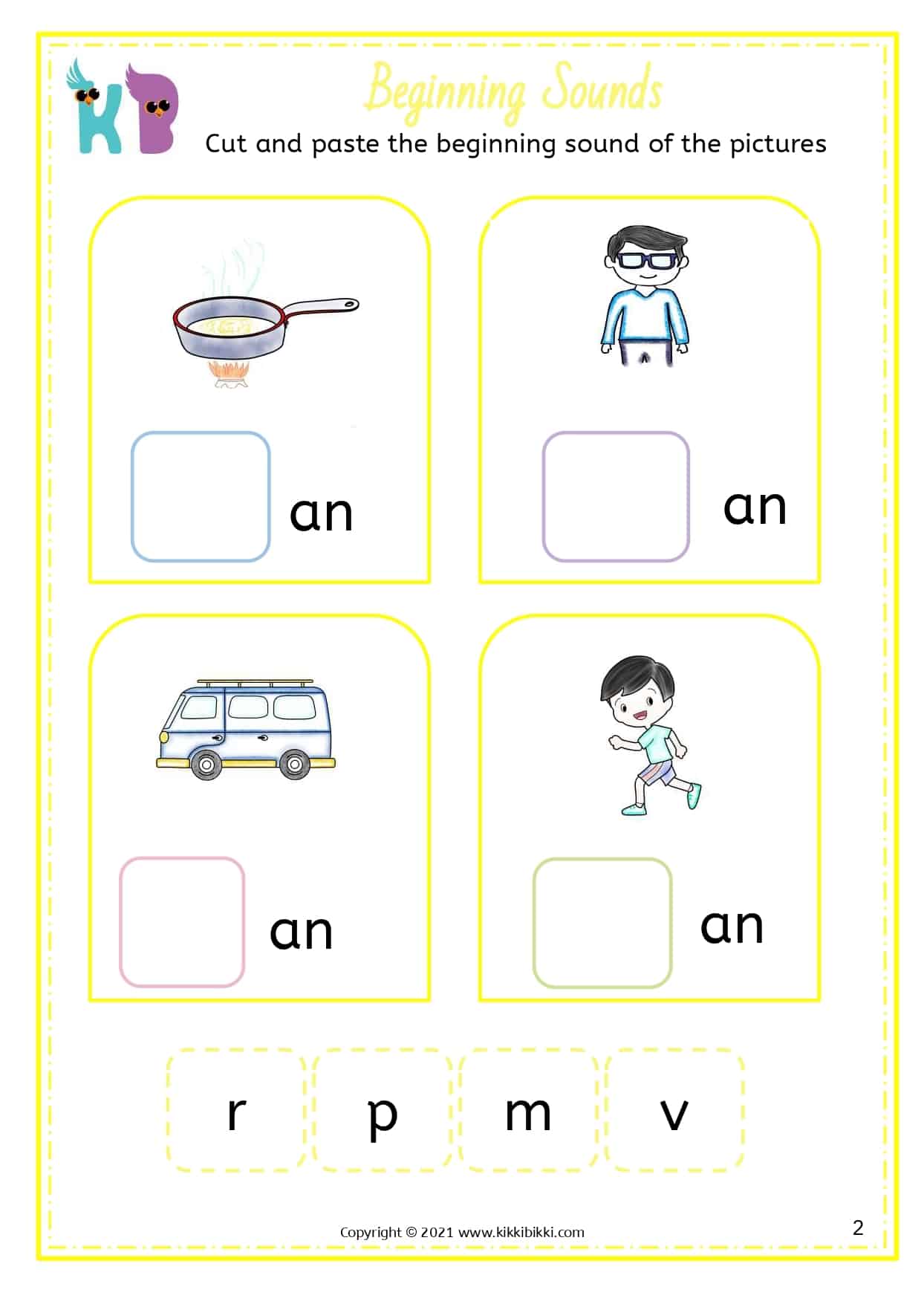 CVC -an Word Family - Free Phonics Printable