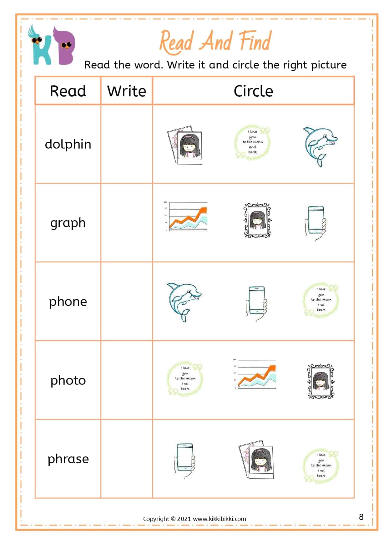 ph Words - Kindergarten Worksheet - Free Phonics Printable