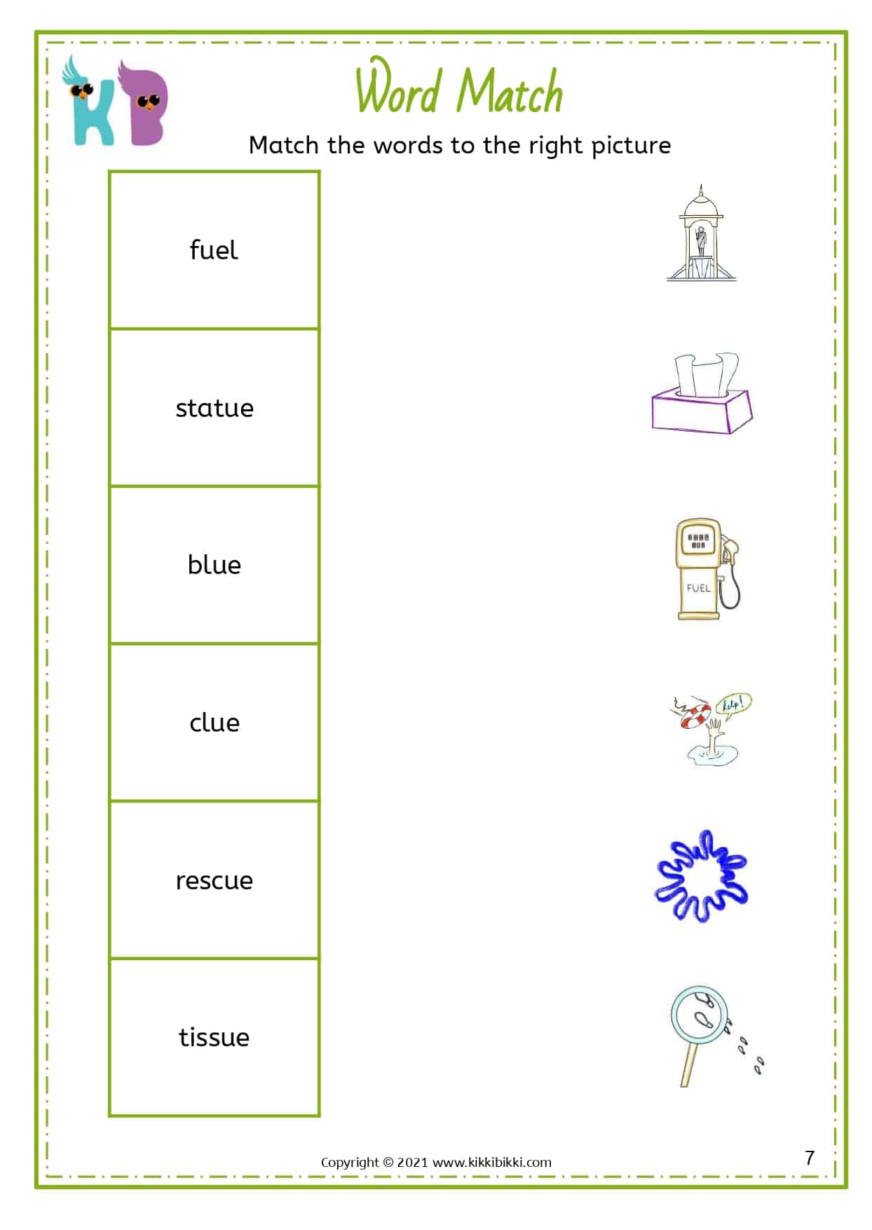 ue Sound Words Worksheets - Free Phonics Printable - KikkiBikki