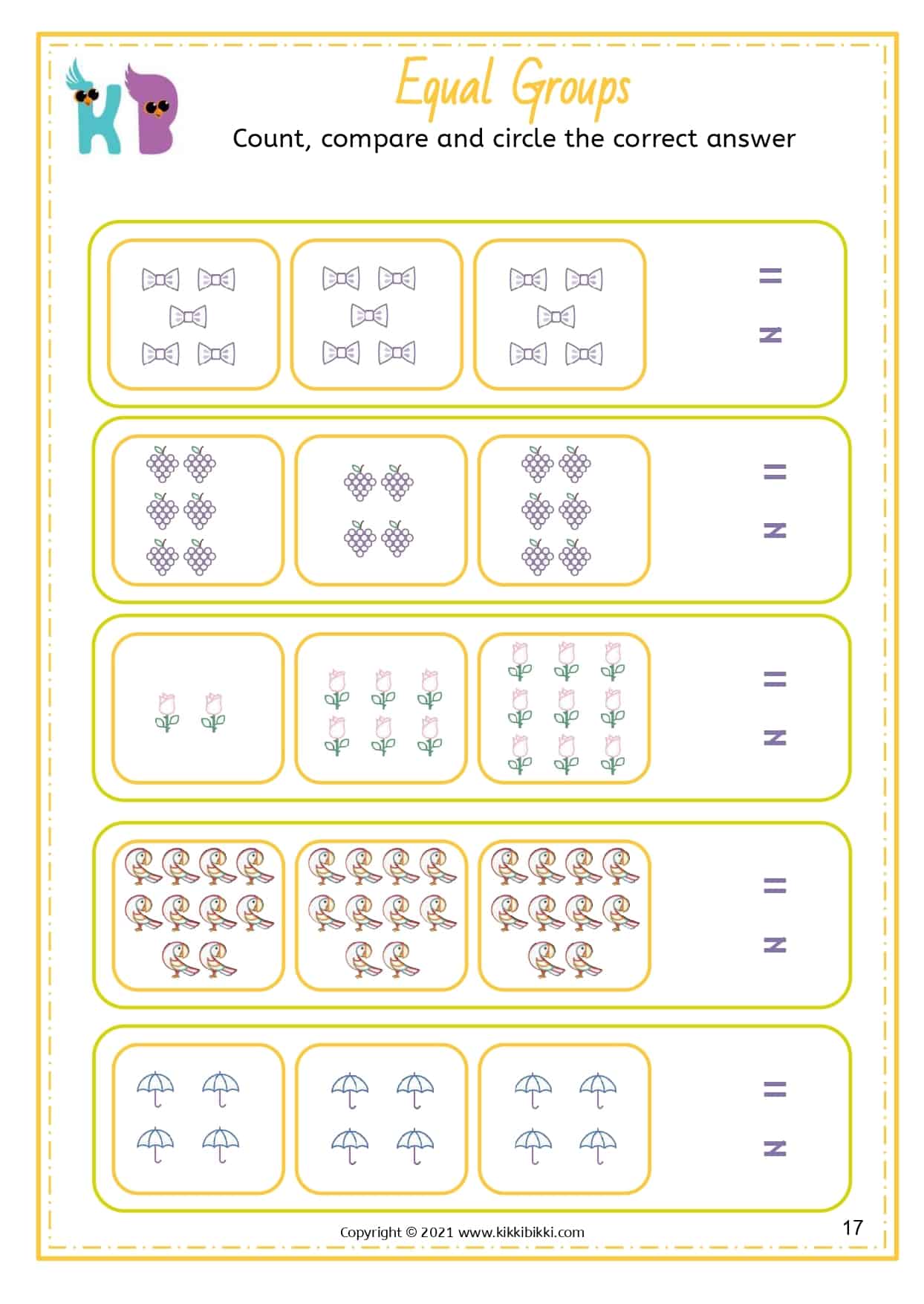 15-free-equal-or-not-equal-worksheets-kikkibikki