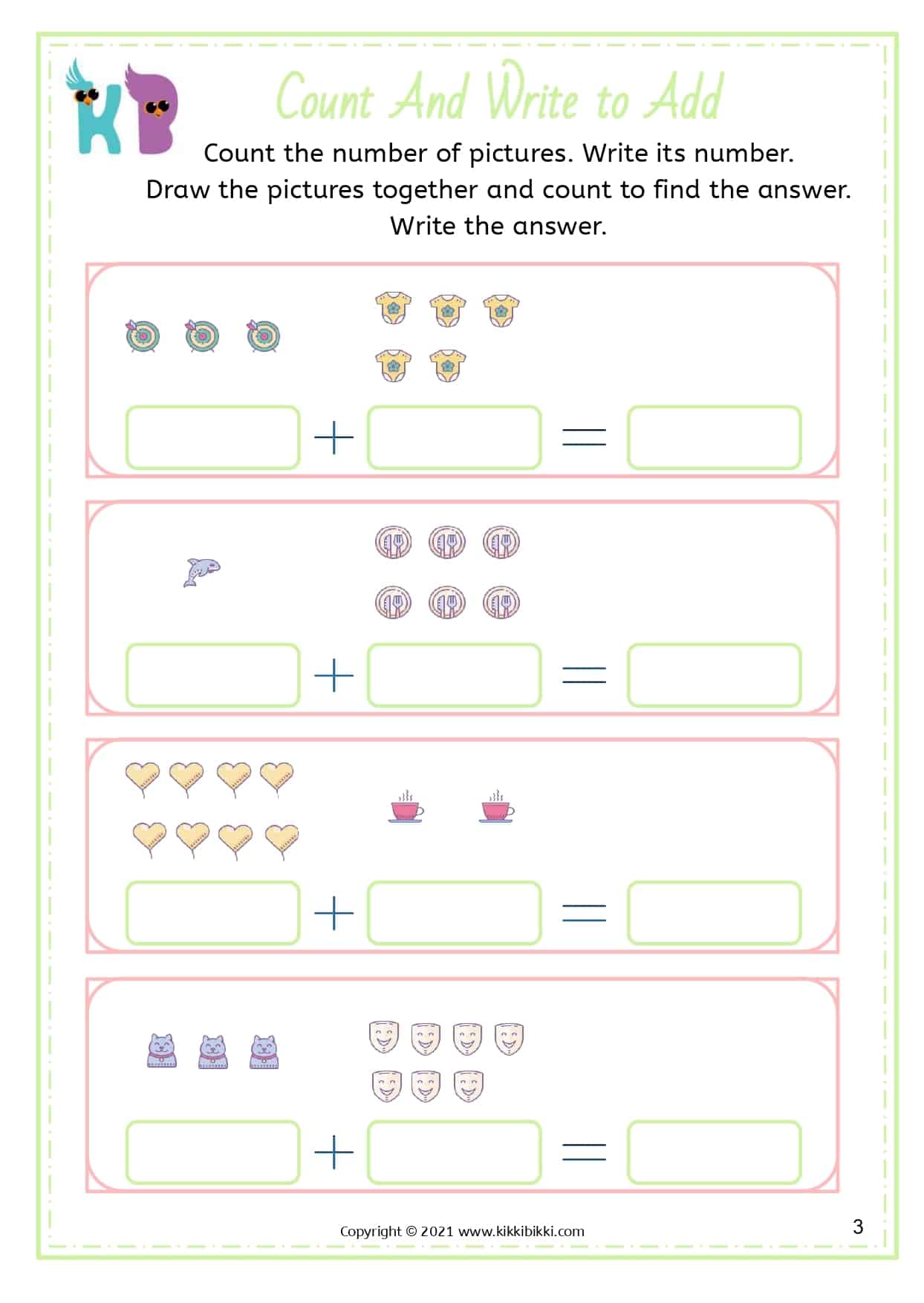 25+ Addition Worksheets - Kikkibikki