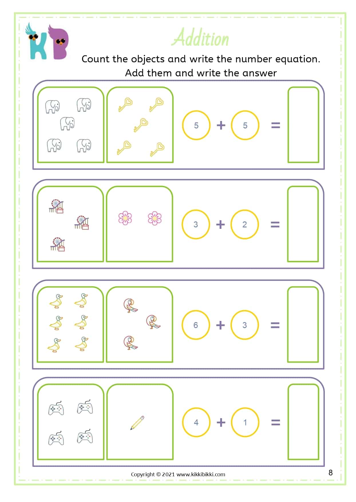 25+ ADDITION WORKSHEETS - KikkiBikki