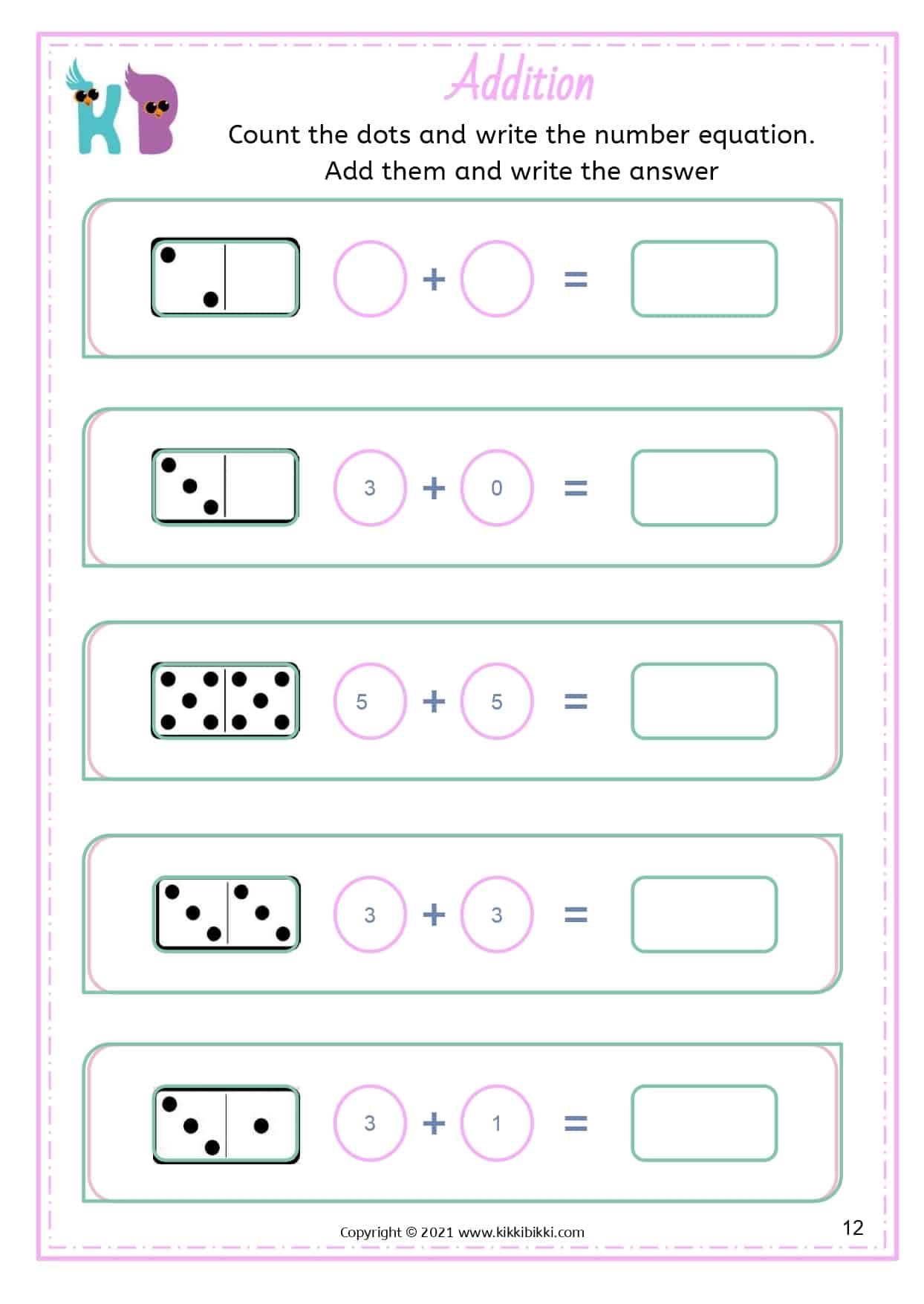 25+ ADDITION WORKSHEETS - KikkiBikki