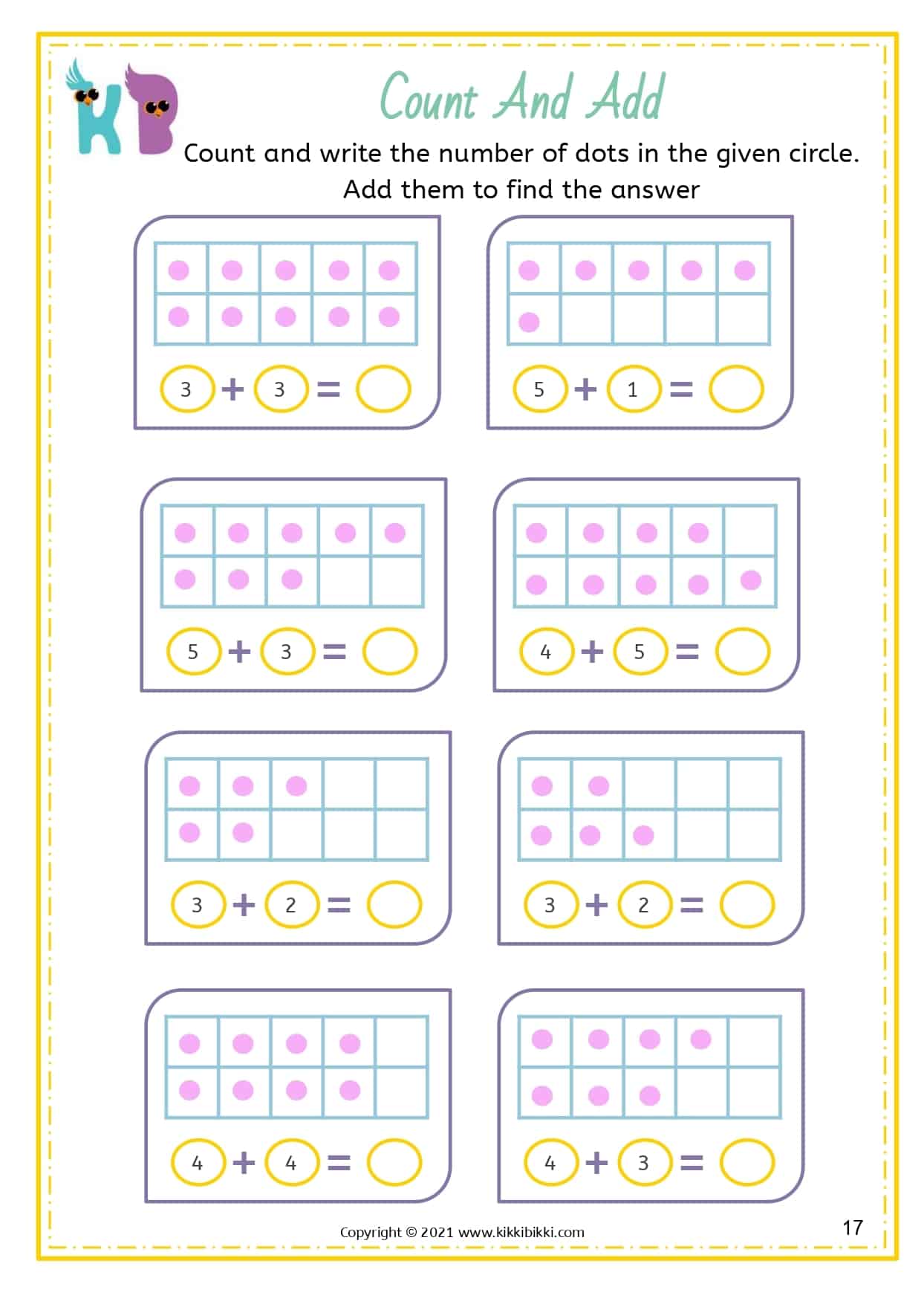 25+ ADDITION WORKSHEETS - KikkiBikki