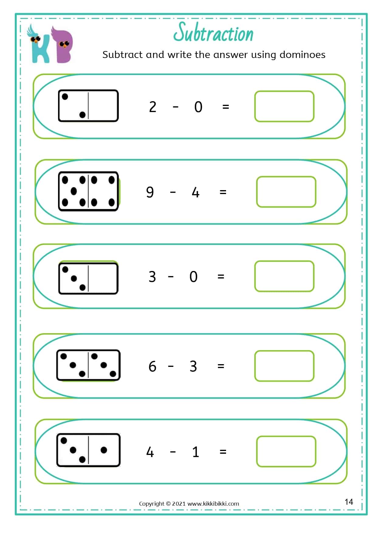 25+ SUBTRACTION Worksheets for Kindergarteners - KikkiBikki