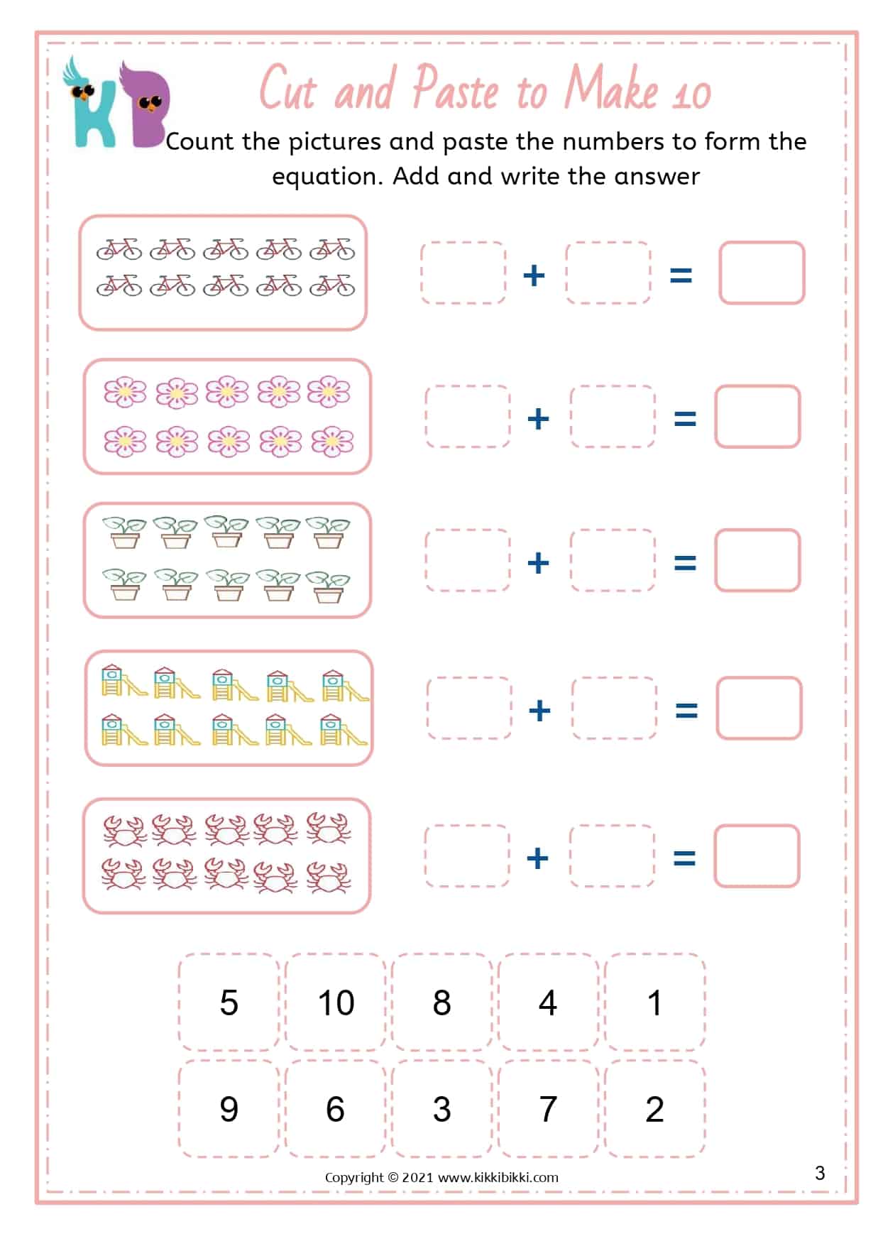 Balancing Equations Worksheet - KikkiBikki - Kindergartener Math