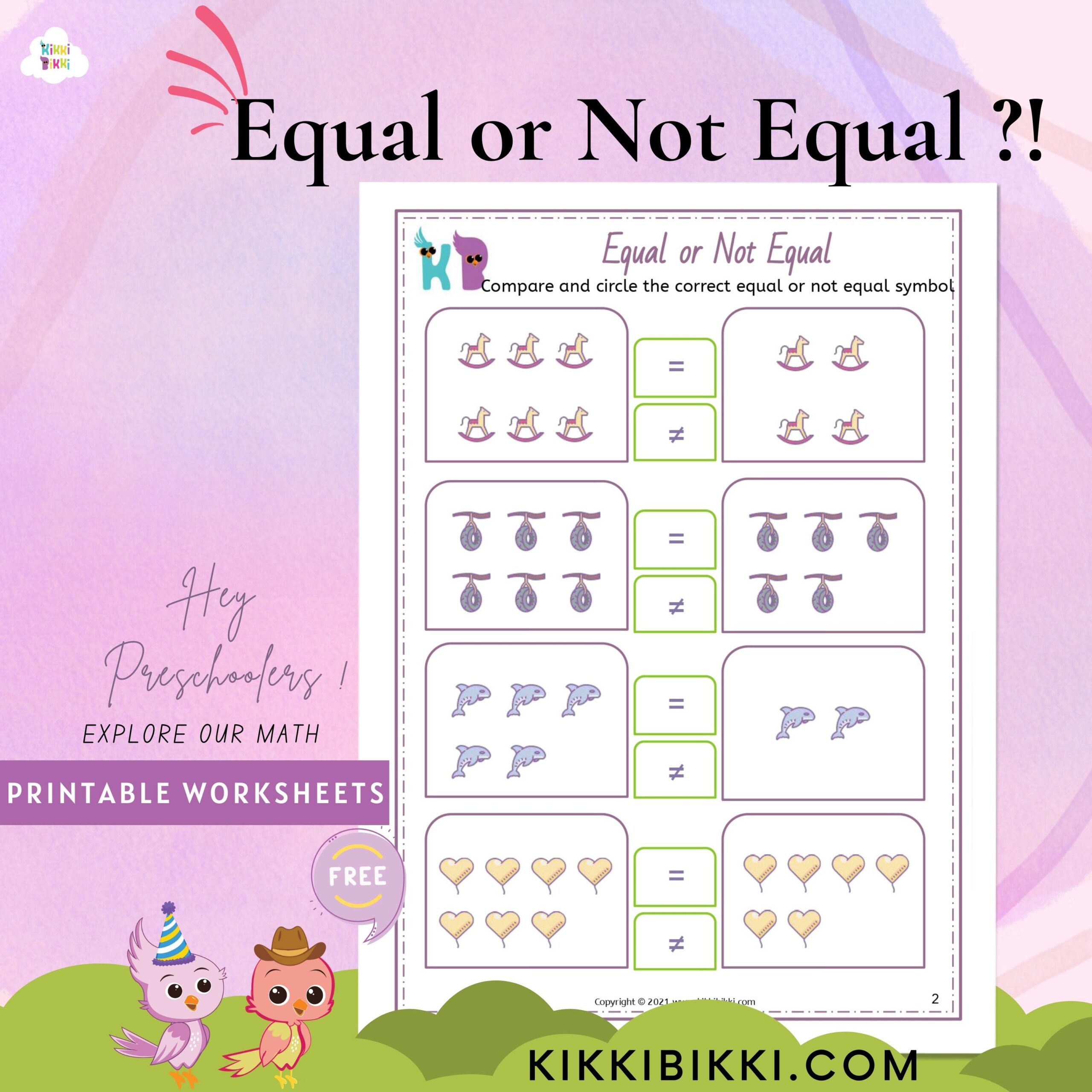 15-free-equal-or-not-equal-worksheets-kikkibikki