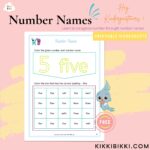 Number Names worksheets for kids