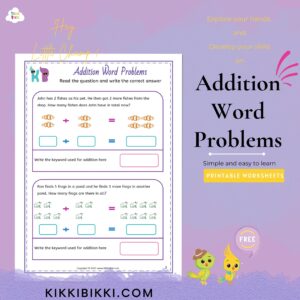 Addition Word Problems for Preschool Kids