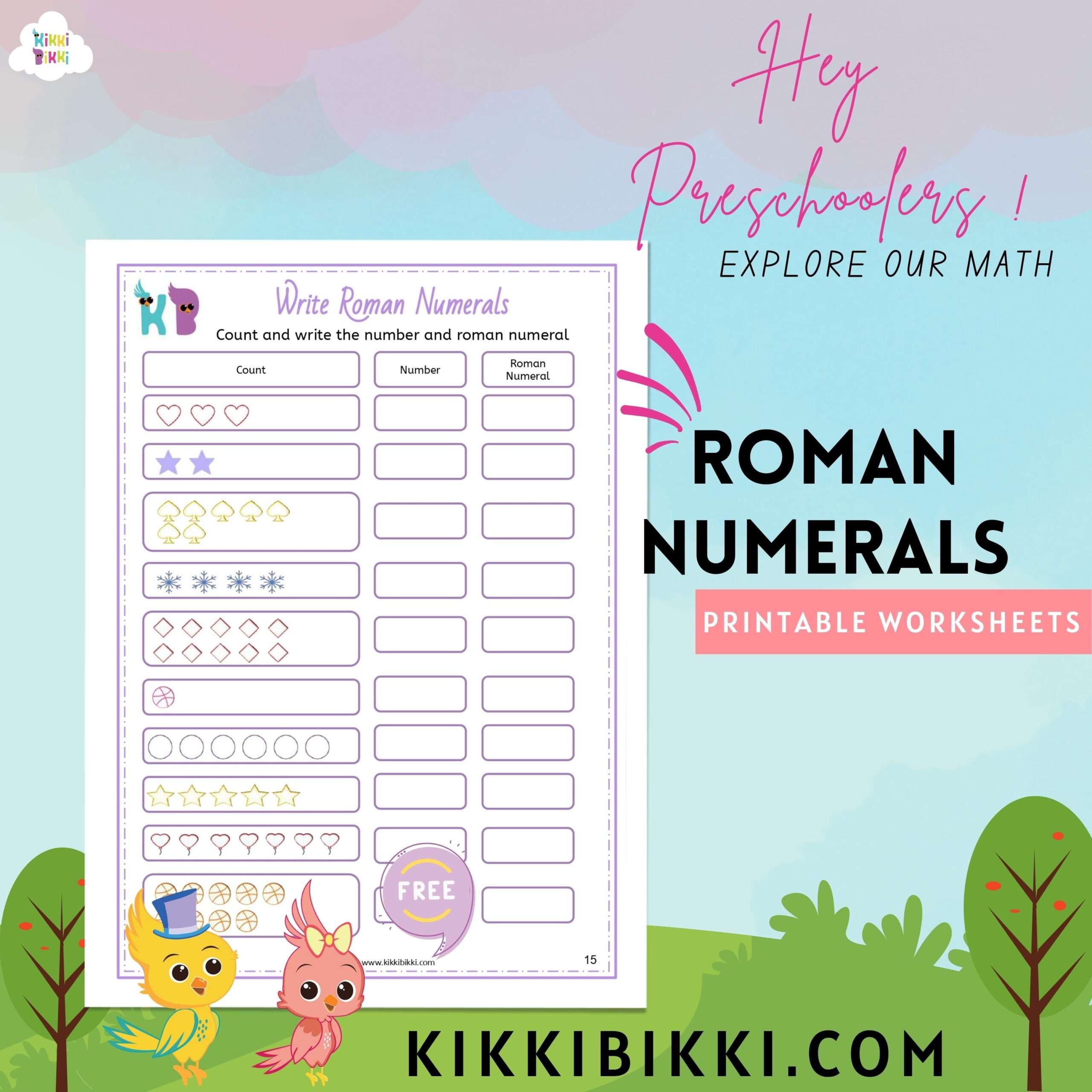 ROMAN NUMERALS for Kindergarteners - KikkiBikki