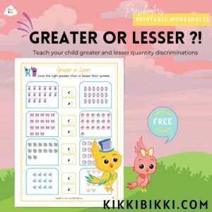 greater or lesser worksheets