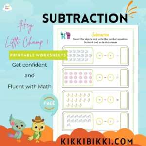 prek subtraction worksheet