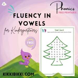 fluency in vowels - - kindergarten worksheets