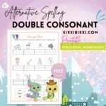 Alternative spelling double consonant - kindergarten worksheets