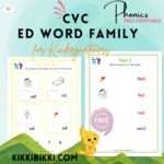 CVC ED word family - kindergarten worksheets