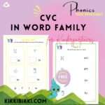 CVC IN word family - kindergarten worksheets