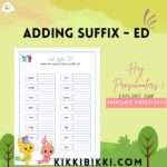 Adding suffix - ed- kindergarten worksheets