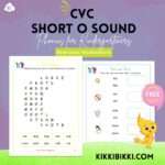 CVC short O sound - kindergarten worksheets