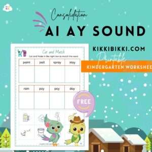 Consolidation AI AY Sound- kindergarten worksheets