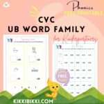 CVC UB word family- kindergarten worksheets