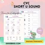 CVC short u sound- kindergarten worksheets