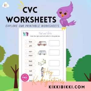 CVC Worksheets- kindergarten worksheets