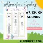 Alternative Spelling wr,kn,gn Sounds- kindergarten worksheets