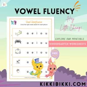 Vowel Fluency- kindergarten worksheets