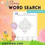 Word Search- kindergarten worksheets