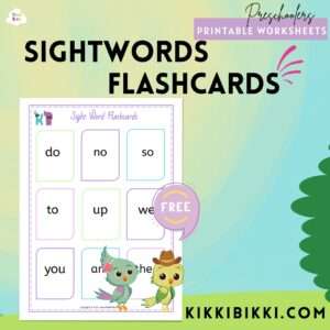 SightWords Flashcards - kindergarten worksheets