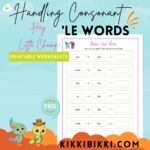 Handling Consonant le words- kindergarten worksheets