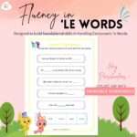 Fluency in LE words- kindergarten worksheets