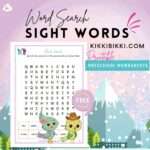 Word Search for sightwords - kindergarten worksheets