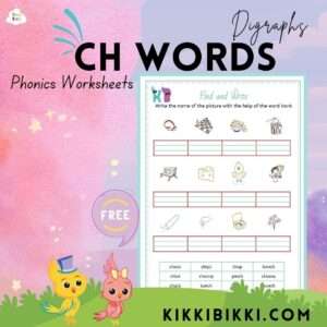 CH Words - kindergarten worksheets
