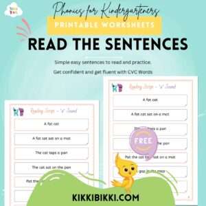 Read the Sentences - kindergarten worksheets
