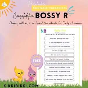 Consolidation Bossy R Fluency with ER IR UR - kindergarten worksheets