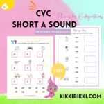 CVC Short A sound - kindergarten worksheets