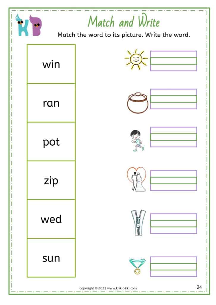 Free CVC Words Worksheets