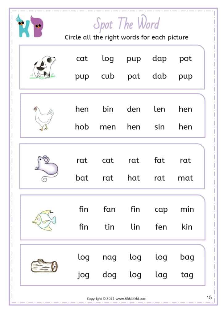 CVC Phonics Worksheets