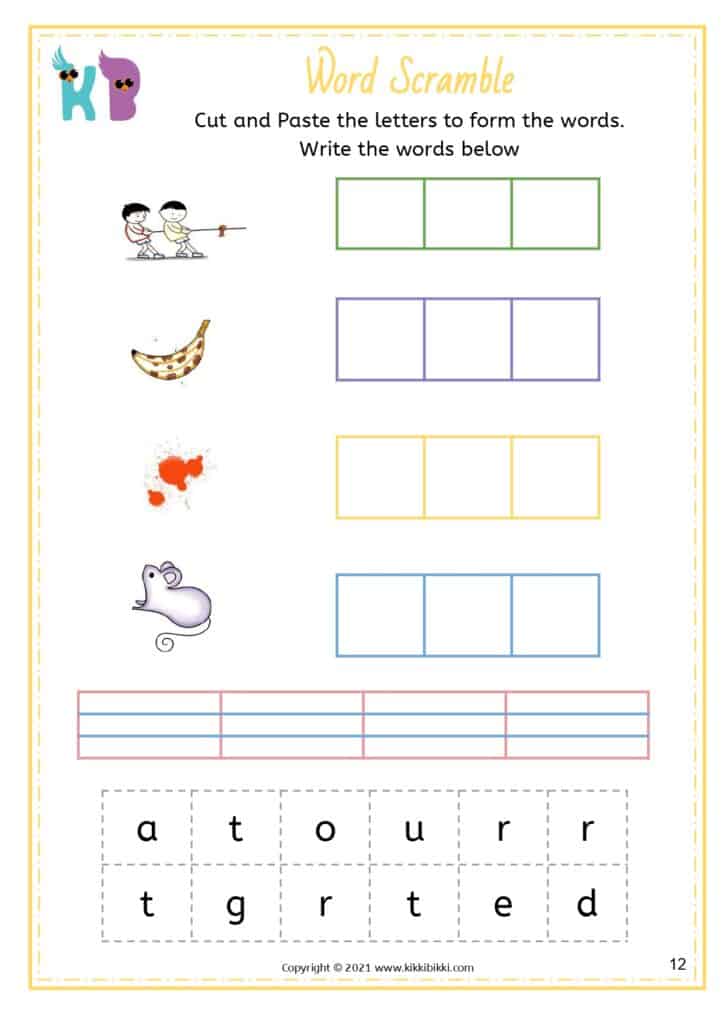 Kindergarten Language Worksheets