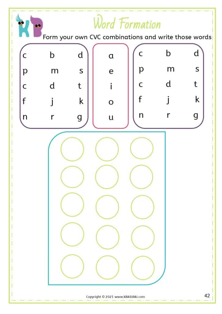 CVC Phonics Exercises Worksheets