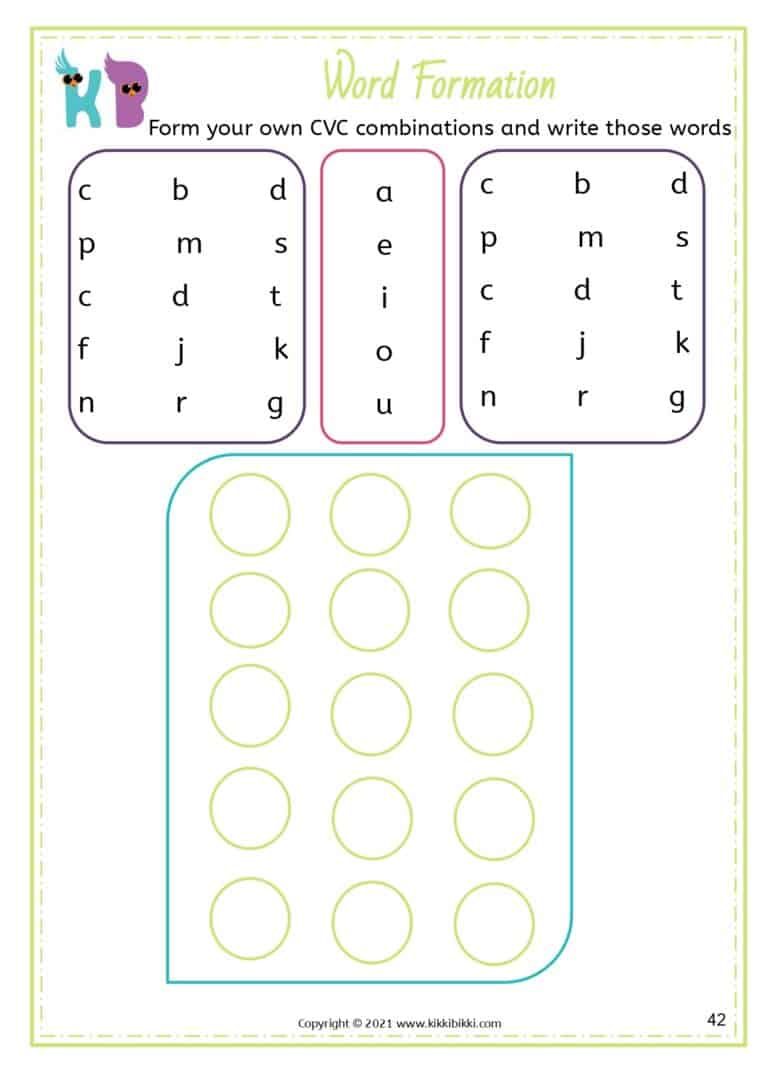 CVC Phonics Exercises Worksheets