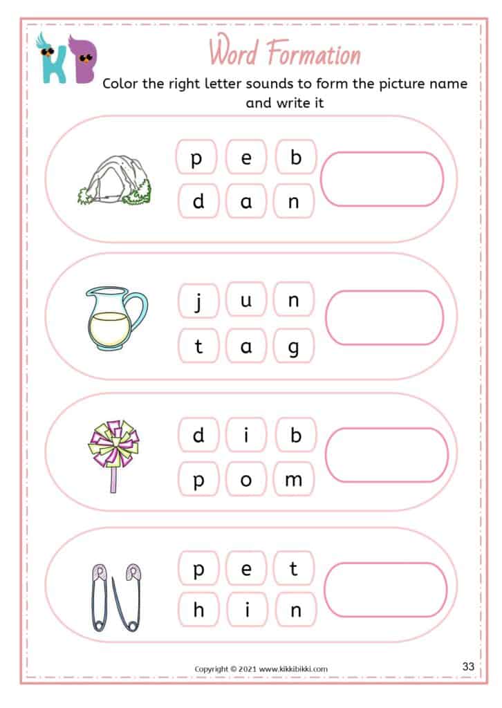 CVC Phonics Sheets Worksheets