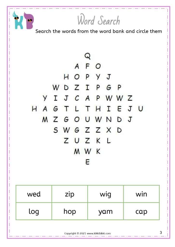 CVC Word Search Game