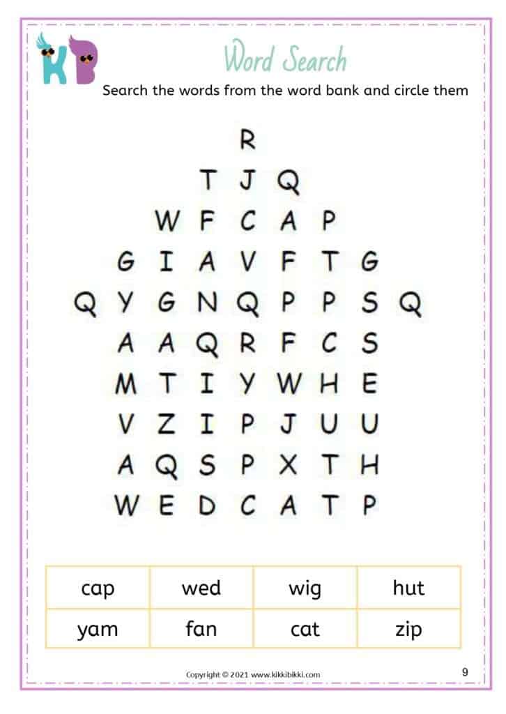 Easy CVC Word Search