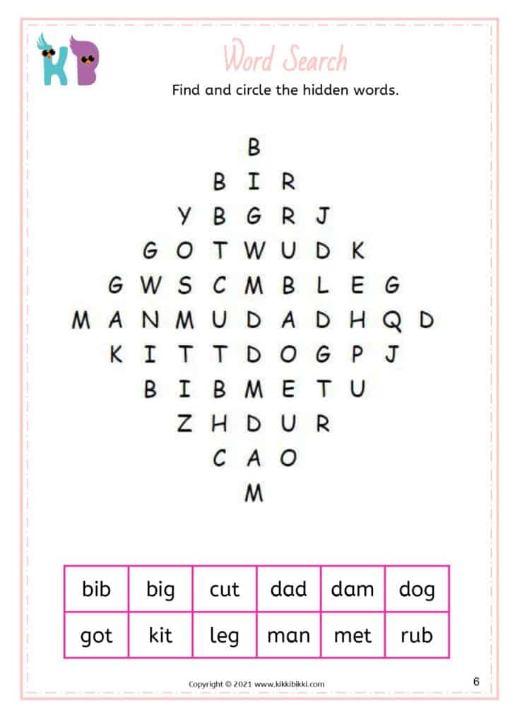 CVC Word Search