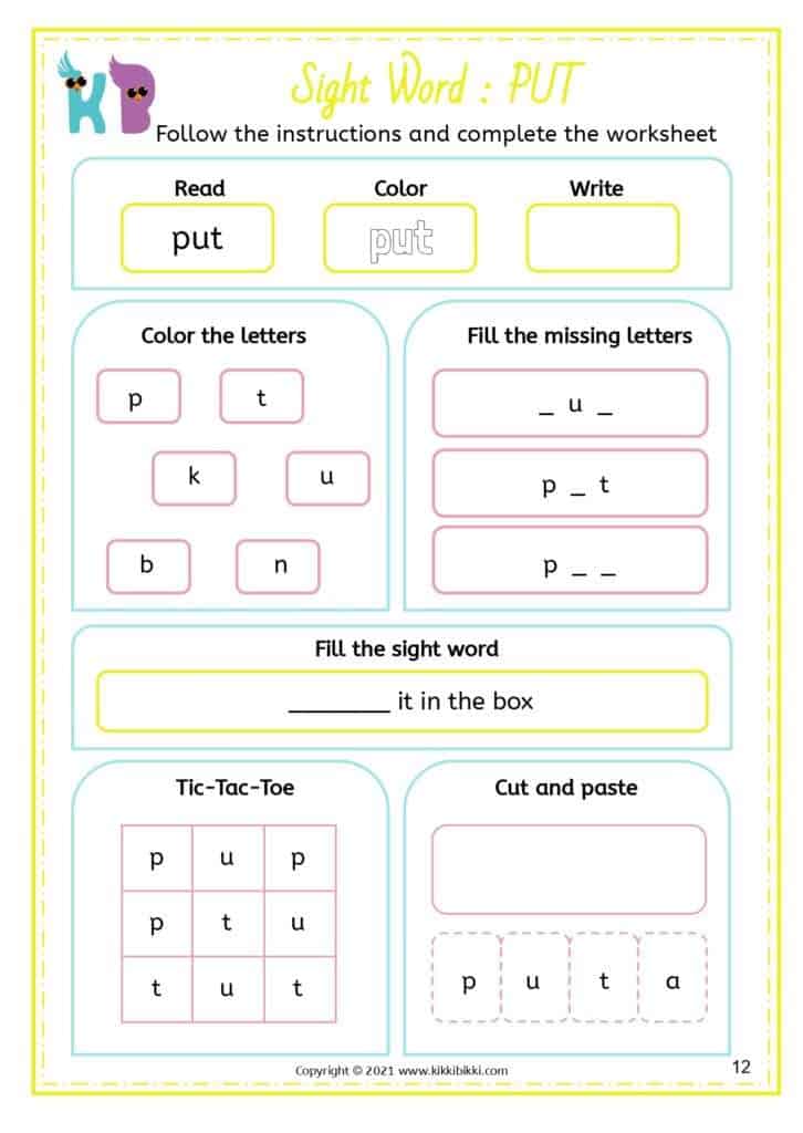 CVC Word Recognition Worksheet