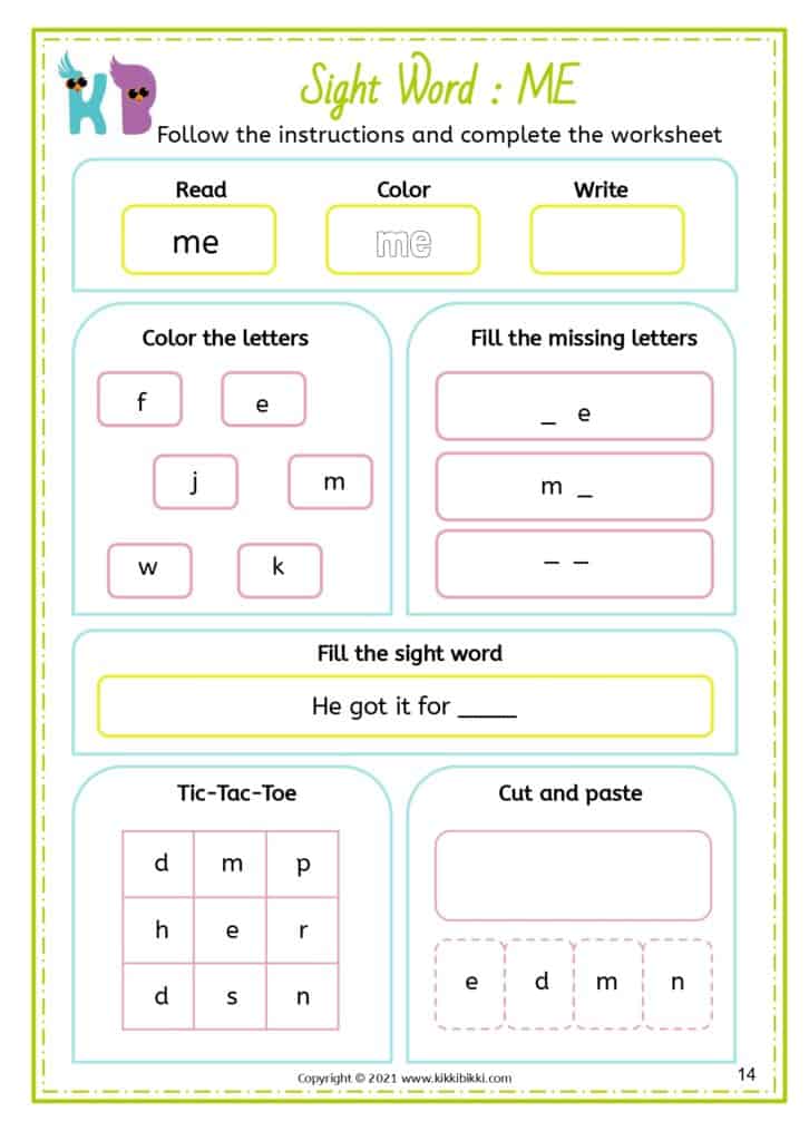 Preschool CVC Worksheet