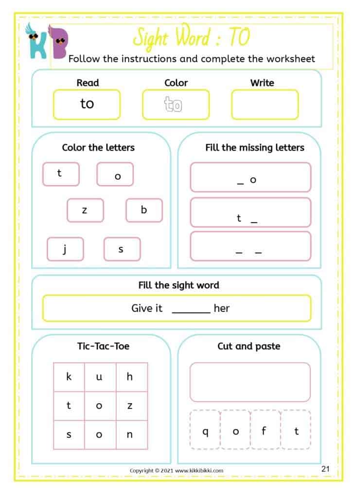 Free CVC Words Worksheet