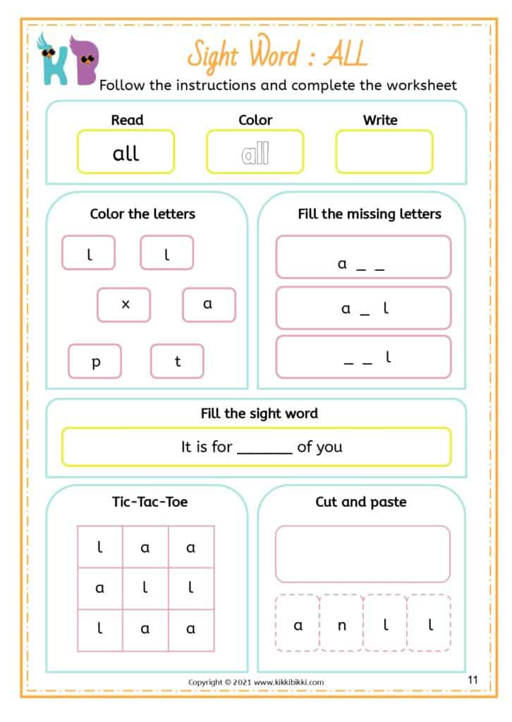 Printable CVC Activity Sheets